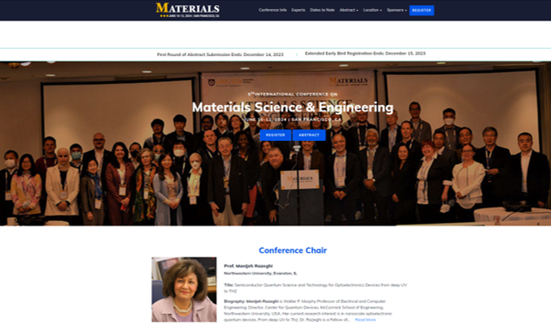 Prof Manijeh Razeghi as a Conference Chair